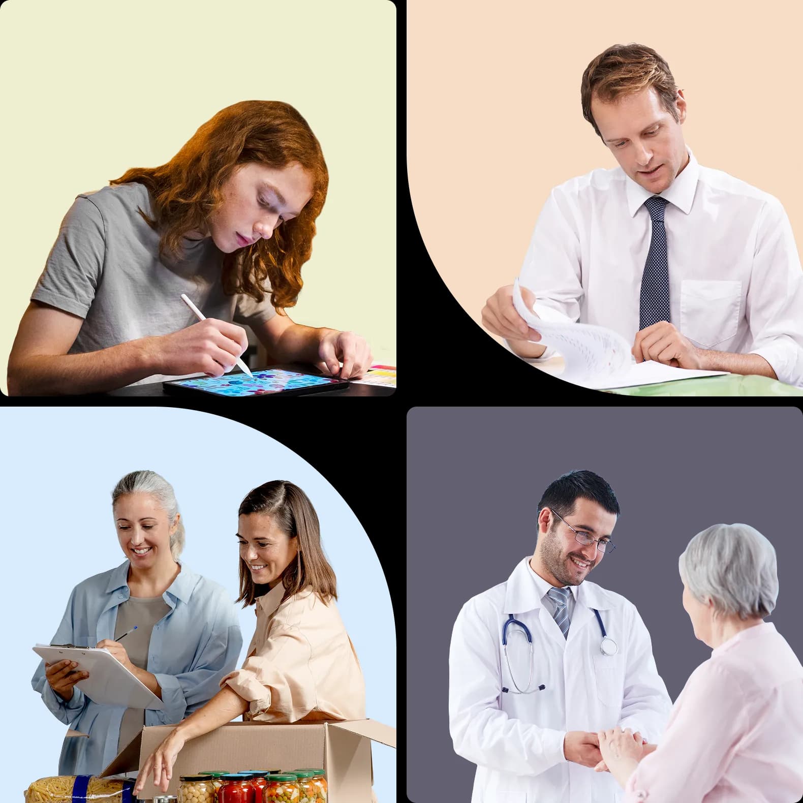 Service firm professionals and industry support illustration